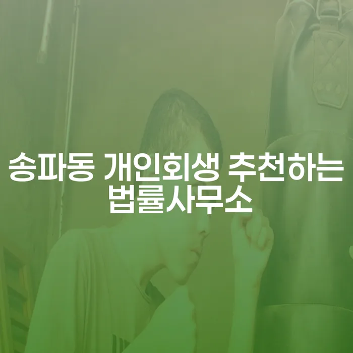 송파동 개인회생 추천하는 법률사무소